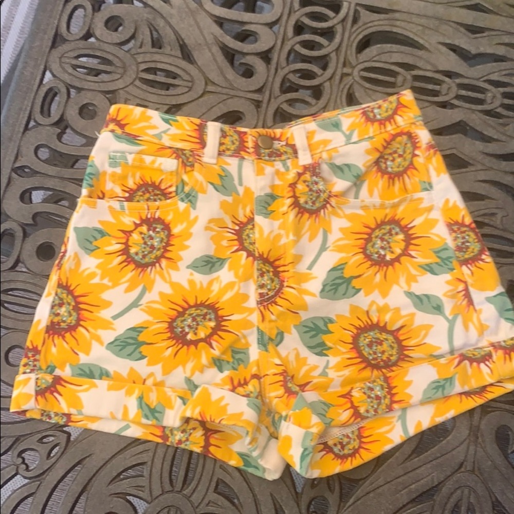 American Apparel High-waist Sunflower Shorts